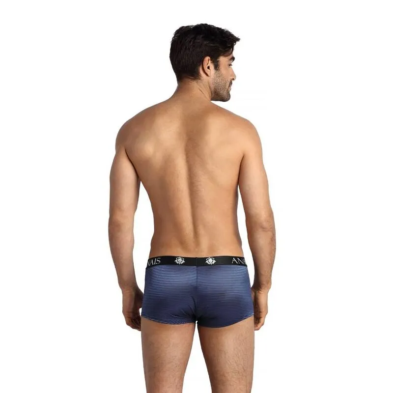 boxer homme rayures satinées bleu marine ajustement parfait coupe sportive jambes longues tissu extensible doux respirant