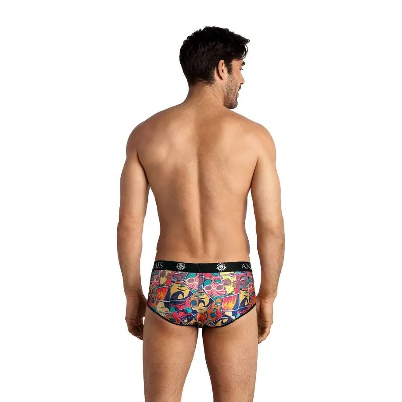 slip bande dessinée modal doux coupe sportive ajustement parfait hommes sexy maintien élastique polyamide élasthanne fabrication européenne taille XL