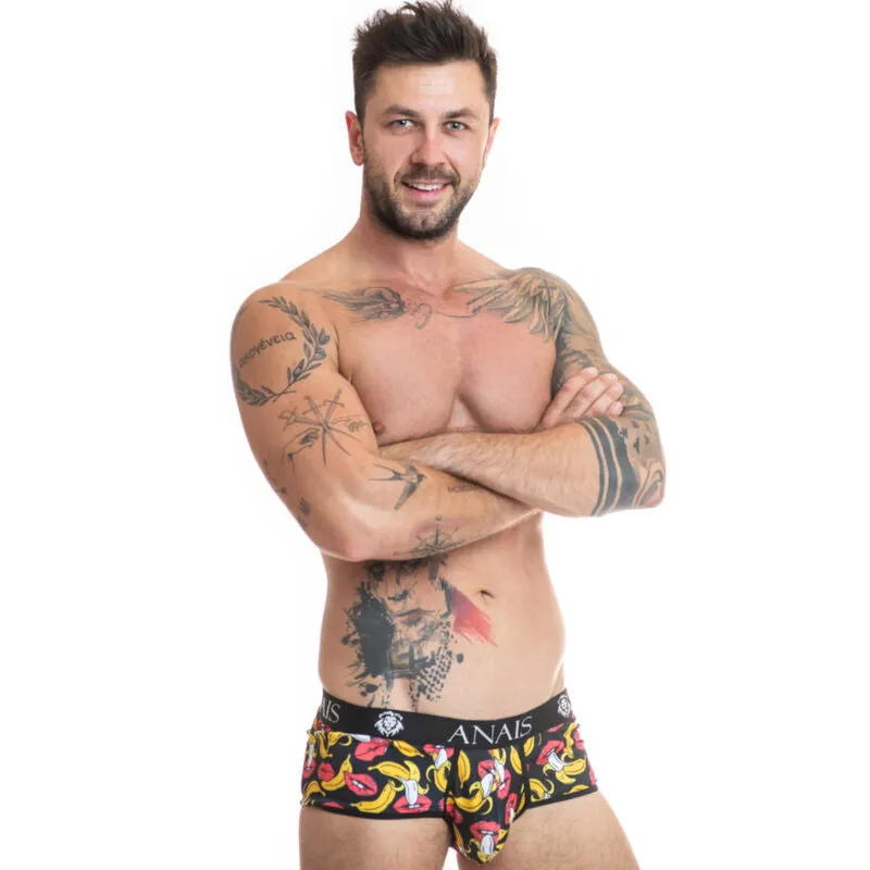 Slip homme sexy imprimé banane lycra doux extensible coupe sportive jambes courtes maintien parfait confort séduction