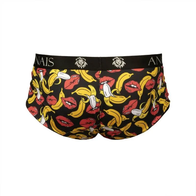 Slip homme sexy imprimé banane lycra doux extensible coupe sportive jambes courtes maintien parfait confort séduction