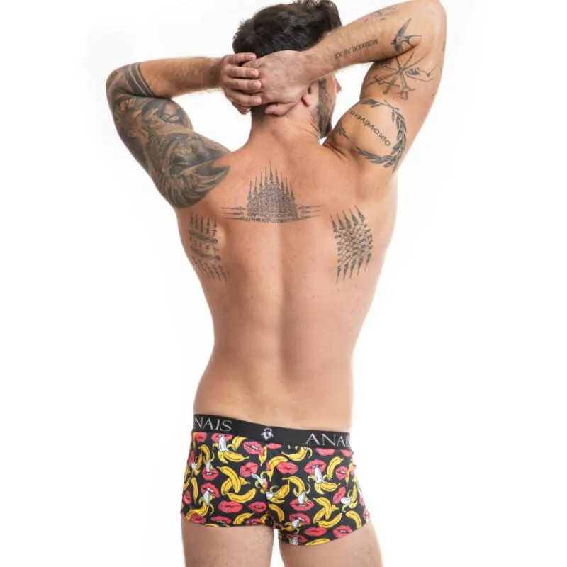 boxer homme imprimé bananes lycra ajusté coupe sportive jambes longues confort exceptionnel seconde peau fabrication européenne composition polyamide élasthanne résistante