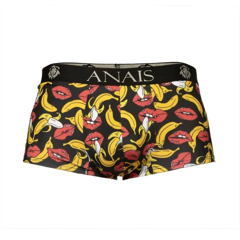 boxer homme imprimé bananes lycra ajusté coupe sportive jambes longues confort exceptionnel seconde peau fabrication européenne composition polyamide élasthanne résistante