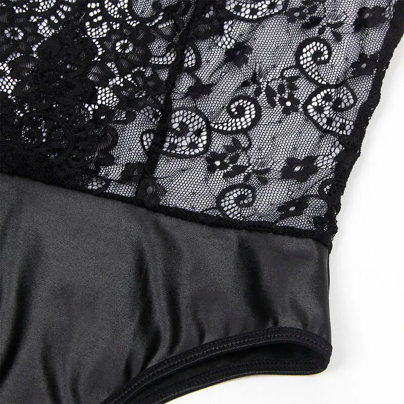 Body sexy noir portejarretelles Subblime grande taille confort américain séduction élégance extensible doux ajustement flatteur maintien résistant microfibre sophistiqué polyvalent