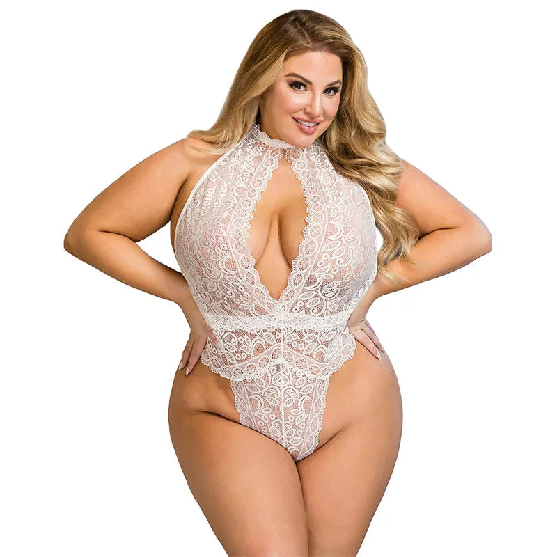 lingerie sexy dentelle blanche grande taille confort maximal body Subblime maintien doux extensible coupe flatteuse romantique quotidien élégant