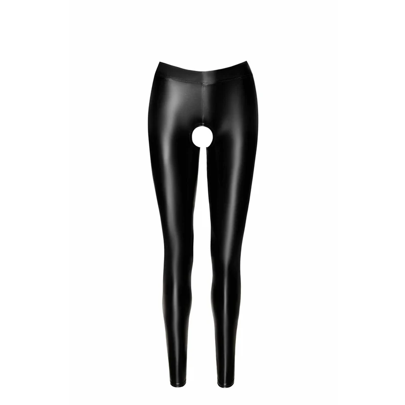 legging brillant moulant sculptant effet vinyle extensible confortable audacieux provocant entrejambe ouvert dos découvert tailles multiples noir durable