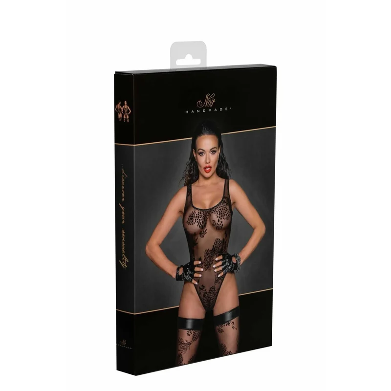 body transparent dentelle botanique femme soirée dos échancré polyvalent élégant audacieux sculptant confortable bretelles débardeur noir tailles extensible raffiné sensuel