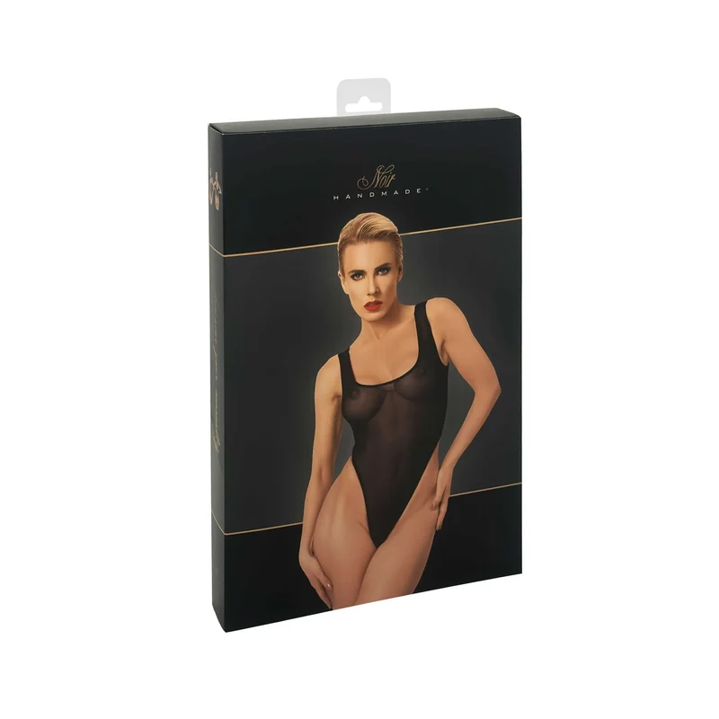 Body tulle transparent noir taille haute sexy élégant polyvalent lingerie respirant léger extensible flatteur sculptant sophistiqué audacieux ajustable glamour séduisant