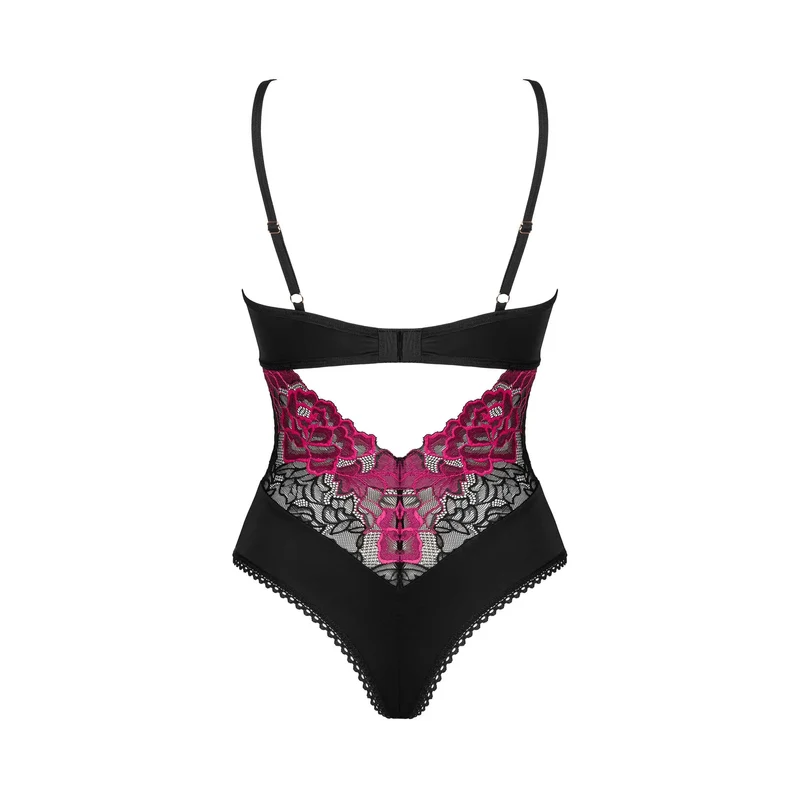 Body Rosenty lingerie noir sensuelle élégante ajustement parfait bretelles réglables motifs floraux délicats maintien sculptant confort extensible dentelle pendentif raffiné