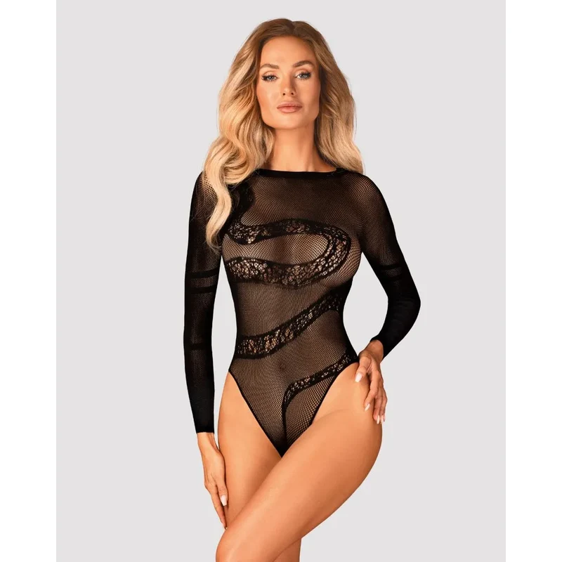 body noir motif serpent sexy maille transparente dos ouvert entrejambe épicé toucher doux élastique tailles S M L XL XXL