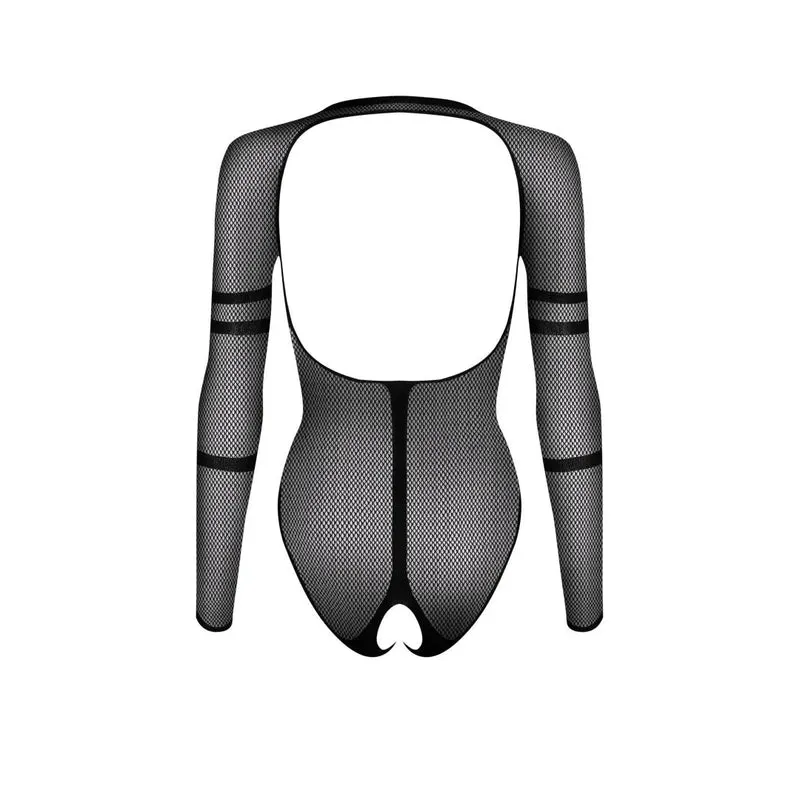 body noir motif serpent sexy maille transparente dos ouvert entrejambe épicé toucher doux élastique tailles S M L XL XXL