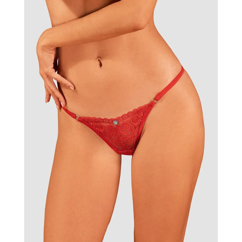 string rouge dentelle sensuelle pendentif argent élégant séduisant sexy confortable extensible douceur ergonomique ajustement silhouette audacieuse glamour