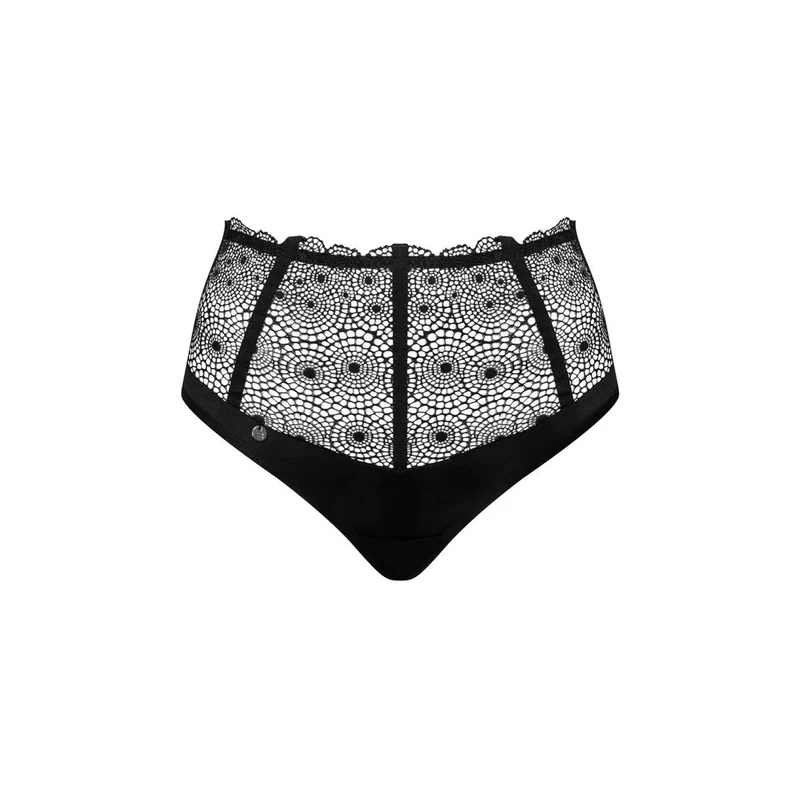 culotte sexy taille haute dentelle noire Sharlotte Obsessive arrière ouvert sensuelle séduisante raffinée élastique confortable maintien ondulée ajustable glamour provocante