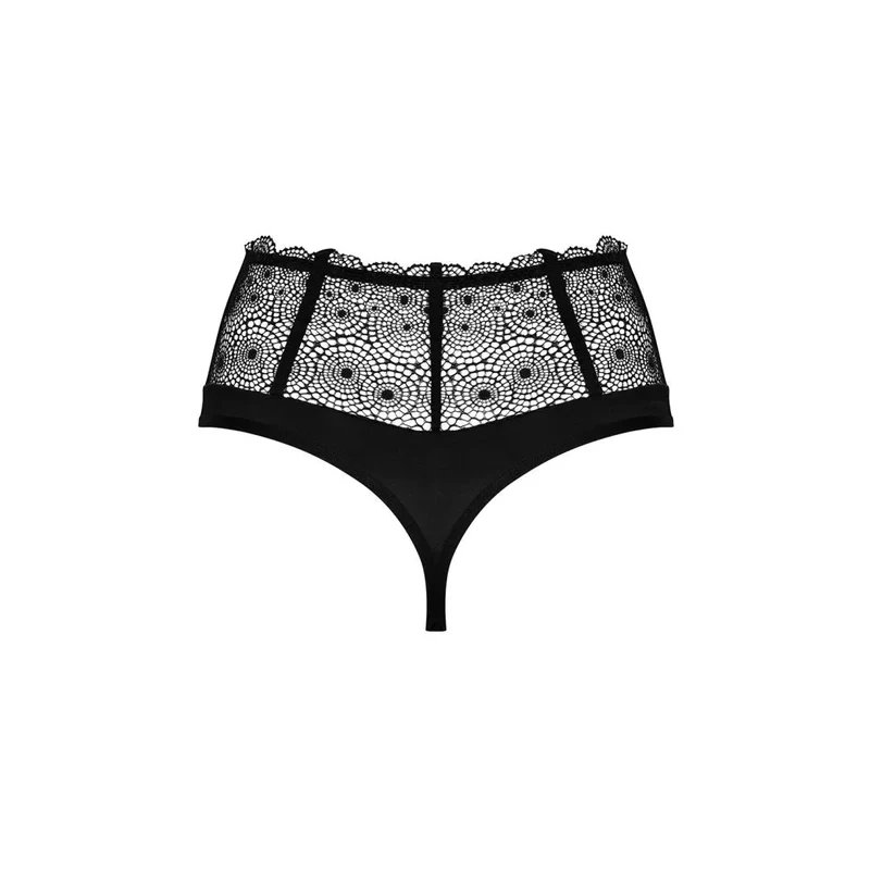 culotte sexy taille haute dentelle noire Sharlotte Obsessive arrière ouvert sensuelle séduisante raffinée élastique confortable maintien ondulée ajustable glamour provocante