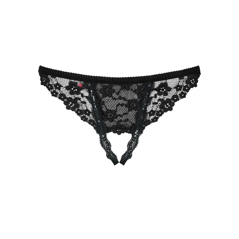 string ouvert noir dentelle sensuelle tissu élastique doux galbe fesses confortable sexy élégant silhouette flatteuse taille adaptable maintien discret délicat