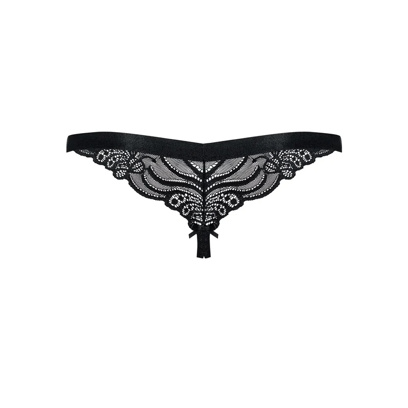 string ouvert noir dentelle motifs élastique confortable entrejambe audacieux séduisant sexy sangle délicate élégant ajustable extensible