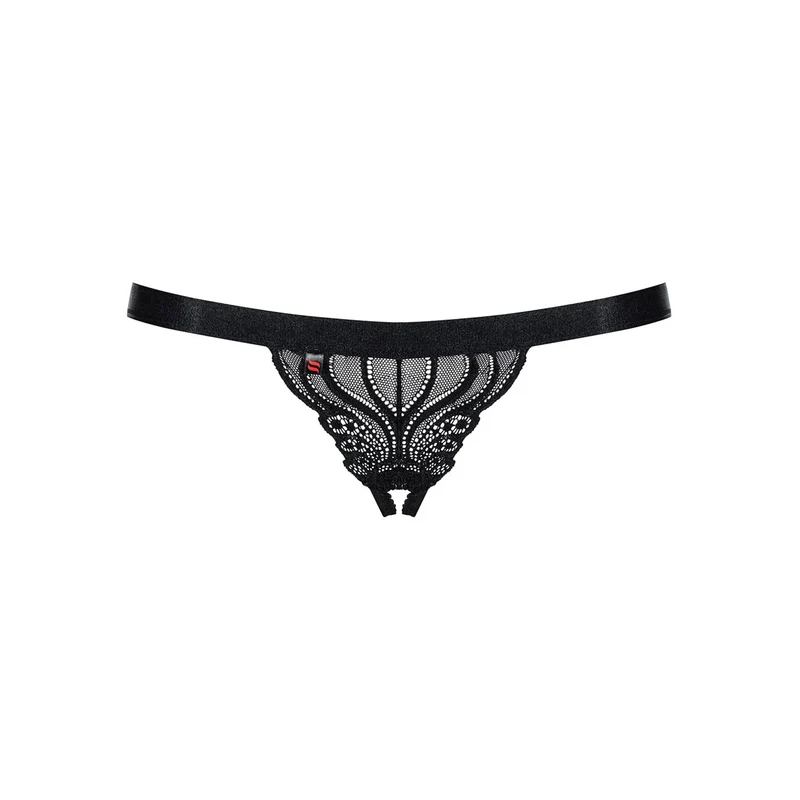 string ouvert noir dentelle motifs élastique confortable entrejambe audacieux séduisant sexy sangle délicate élégant ajustable extensible