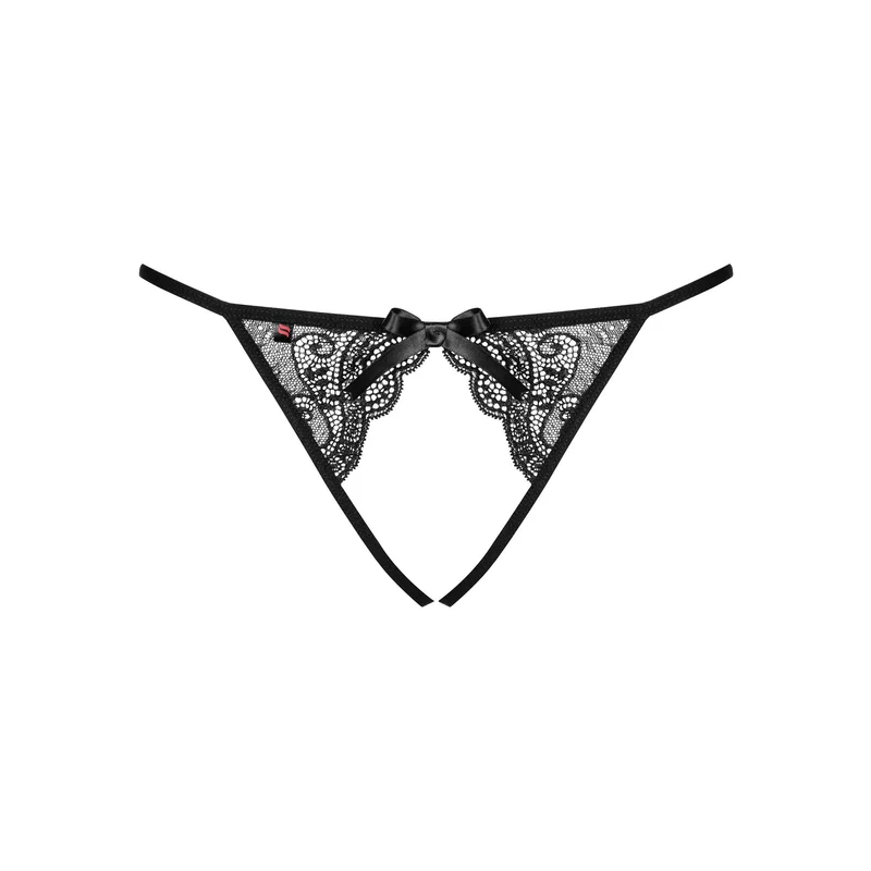 culotte ouverte dentelle noire élastiques sexy Miamor polyamide élasthanne élégante confortable audacieuse séduisante raffinée sensuelle extensible maintien sculptant S M