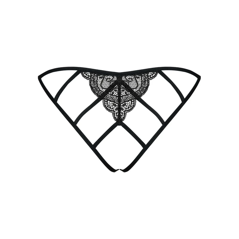 culotte ouverte dentelle noire élastiques sexy Miamor polyamide élasthanne élégante confortable audacieuse séduisante raffinée sensuelle extensible maintien sculptant S M