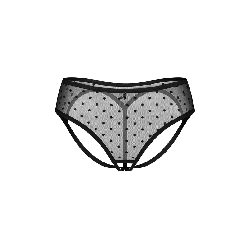 culotte haute ouverte noire pois tissu doux élastique sangle dorsale séduisante élégante confortable polyamide élasthanne extensible confection européenne tailles variées