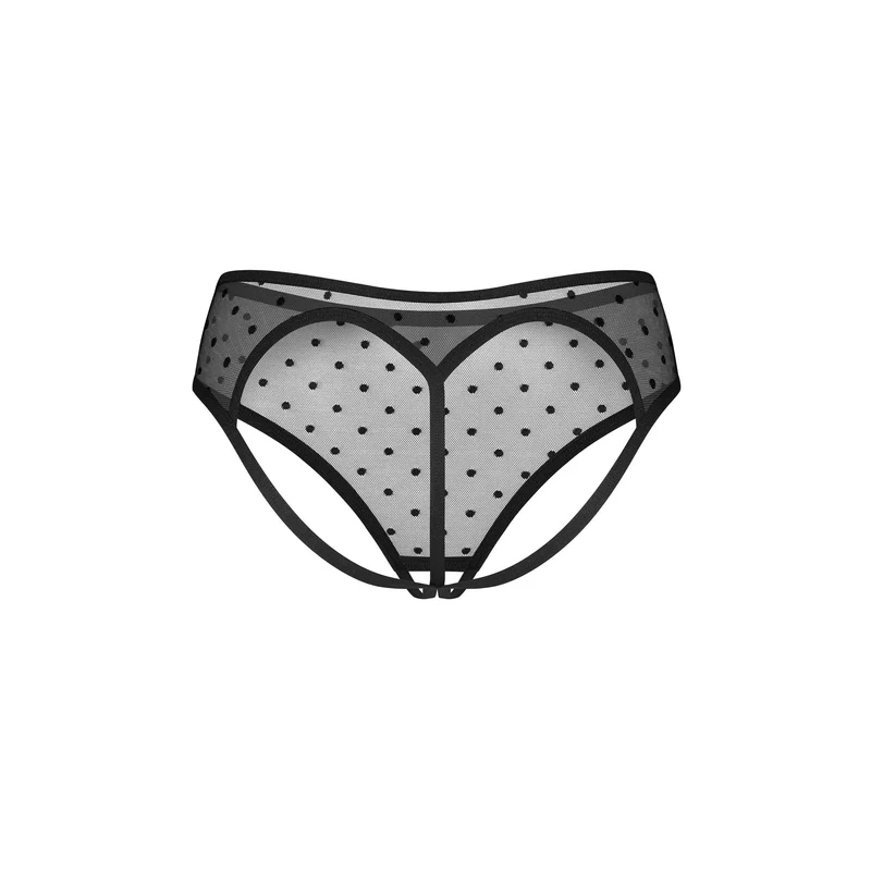 culotte haute ouverte noire pois tissu doux élastique sangle dorsale séduisante élégante confortable polyamide élasthanne extensible confection européenne tailles variées