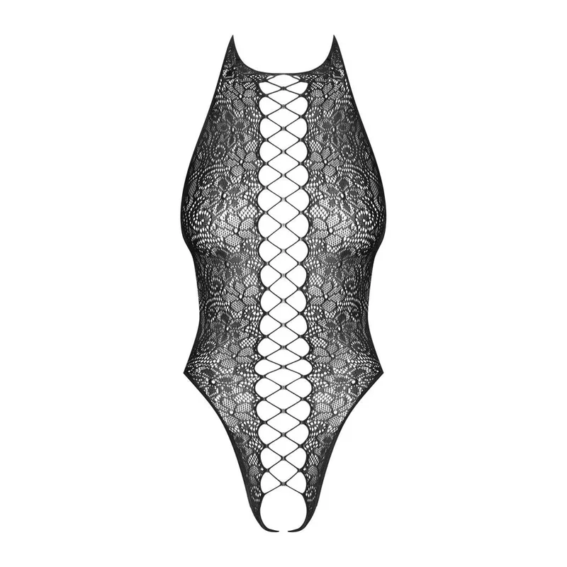 body noir dentelle maille satinée ajustable bretelles réglables moulant élégant sophistiqué confortable extensible résistant séduction glamour féminin sexy
