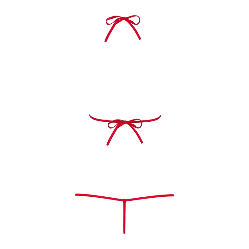 Body lingerie sexy rouge broderie florale fines lanières Obsessive élégance féminine extensible polyester élasthanne taille S M