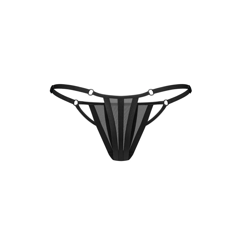 string transparent noir maille géométrique sangle réglable pendentif sans nickel élégant sensuel confortable maintien sculptant finition européenne durable douceur exceptionnelle