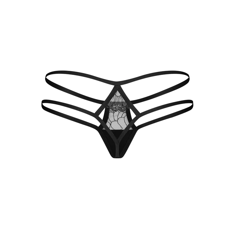 Arrowel culotte noire dentelle transparente confortable élégante double bretelles maintien extensible douce respirante galbante sexy raffinée pendentif sansnickel
