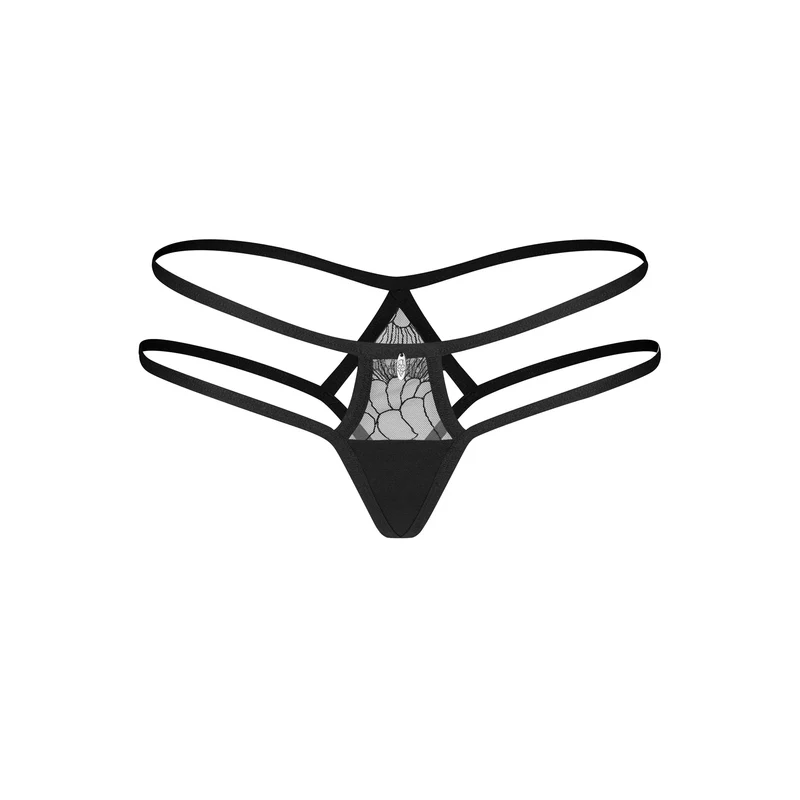 Arrowel culotte noire dentelle transparente confortable élégante double bretelles maintien extensible douce respirante galbante sexy raffinée pendentif sansnickel