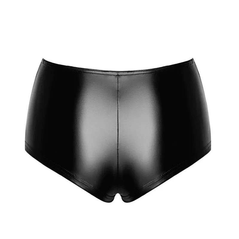 short femme noir élastique effet mouillé ajustement parfait polyvalent mode confortable gainant brillant extensible durable tailles sculptant