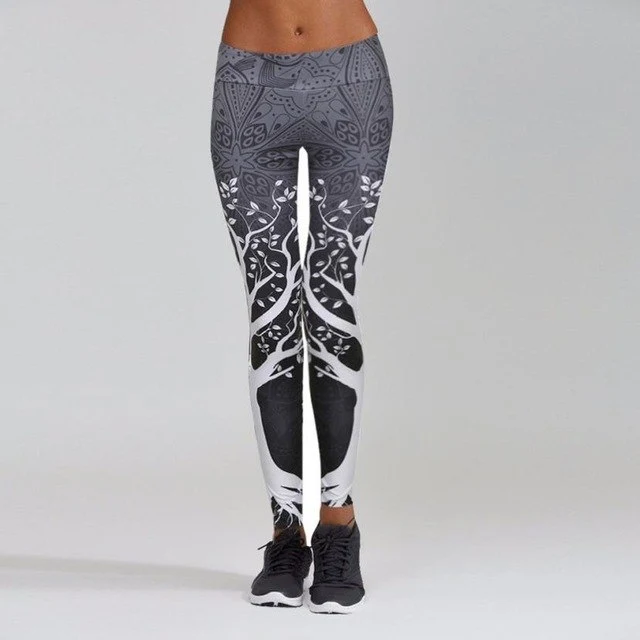Tree-dom Yoga Pants Black on white or White on black