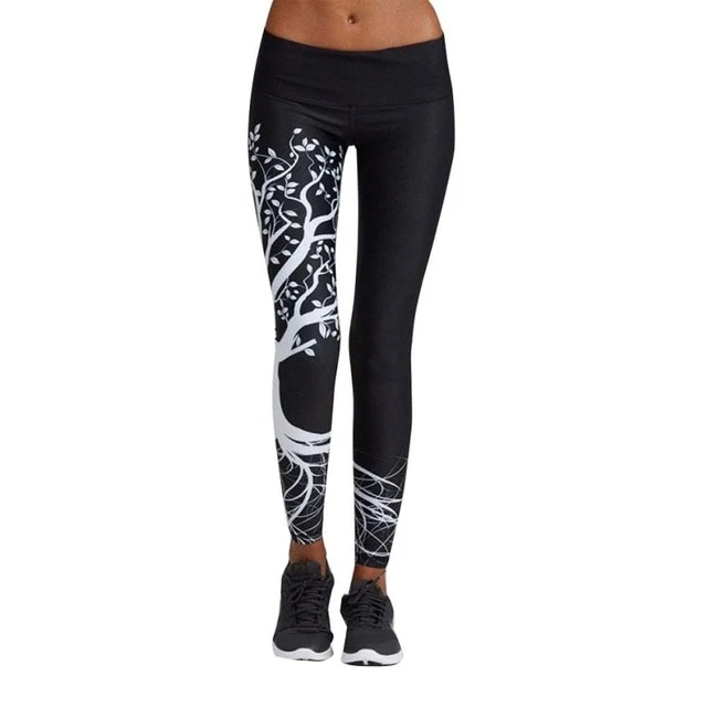 Tree-dom Yoga Pants Black on white or White on black