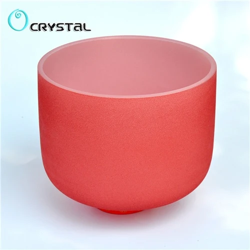 8 inch Chakra Note Colored Frosted Crystal Singing Bowl