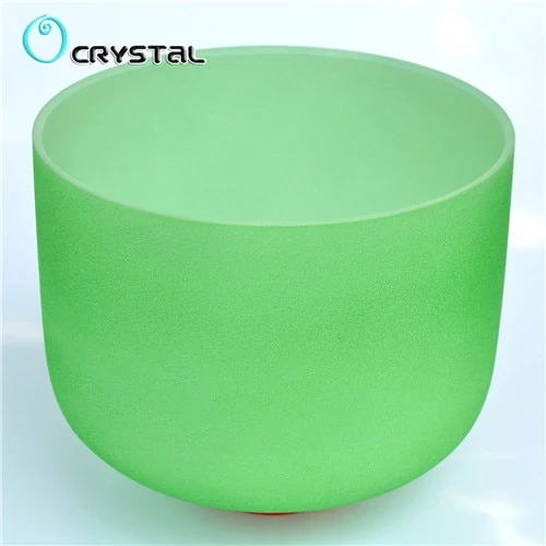 8 inch Chakra Note Colored Frosted Crystal Singing Bowl