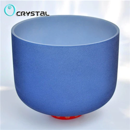 8 inch Chakra Note Colored Frosted Crystal Singing Bowl