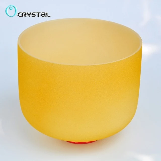 8 inch Chakra Note Colored Frosted Crystal Singing Bowl