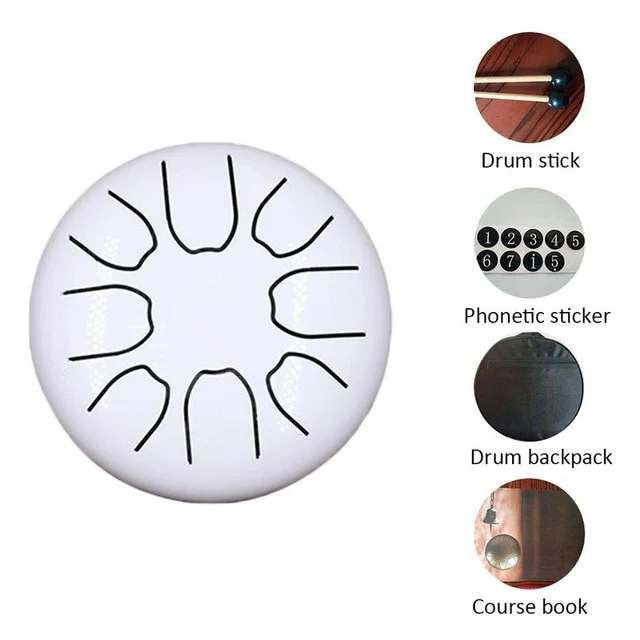 Mini 6 Inch Steel Tongue Drum 8 Tone Scale Hand Pan Drum Tank Hang Drum With Drumsticks Carrying Bag Percussion Instruments