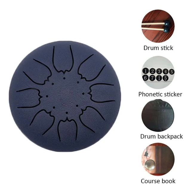 Mini 6 Inch Steel Tongue Drum 8 Tone Scale Hand Pan Drum Tank Hang Drum With Drumsticks Carrying Bag Percussion Instruments