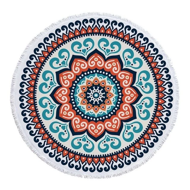 Mandala Fringe Beach Towel Yoga Mat