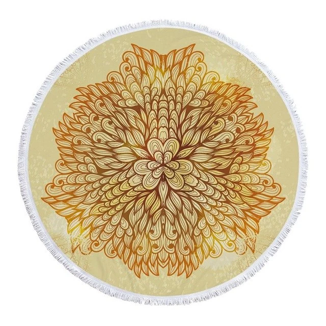 Mandala Fringe Beach Towel Yoga Mat