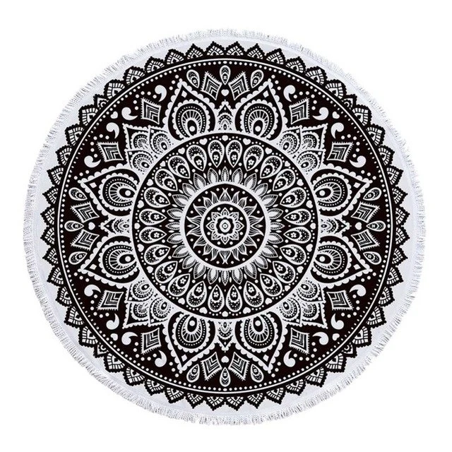 Mandala Fringe Beach Towel Yoga Mat