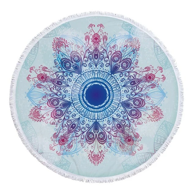 Mandala Fringe Beach Towel Yoga Mat