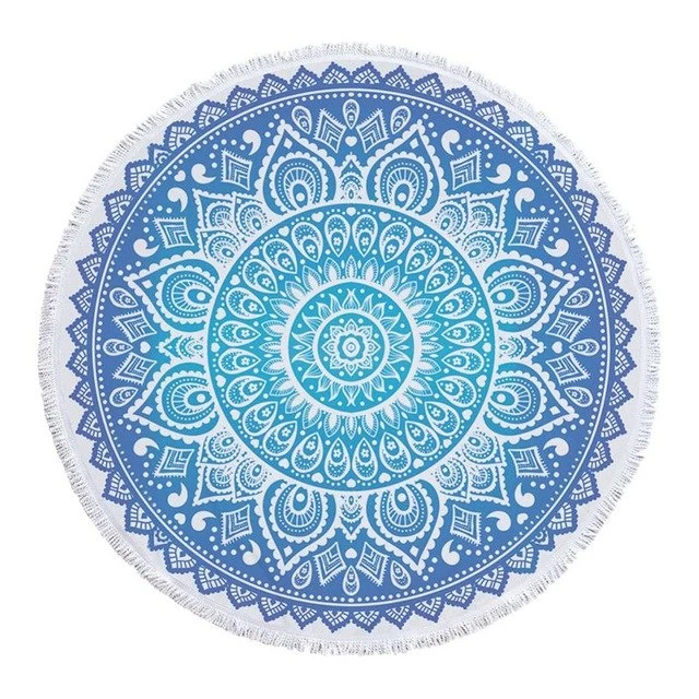 Mandala Fringe Beach Towel Yoga Mat