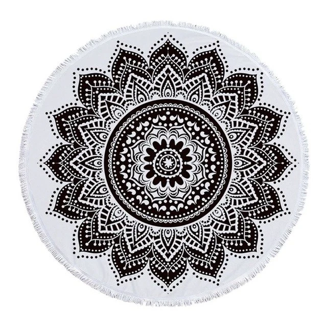 Mandala round Fringe Beach Towel Yoga Mat