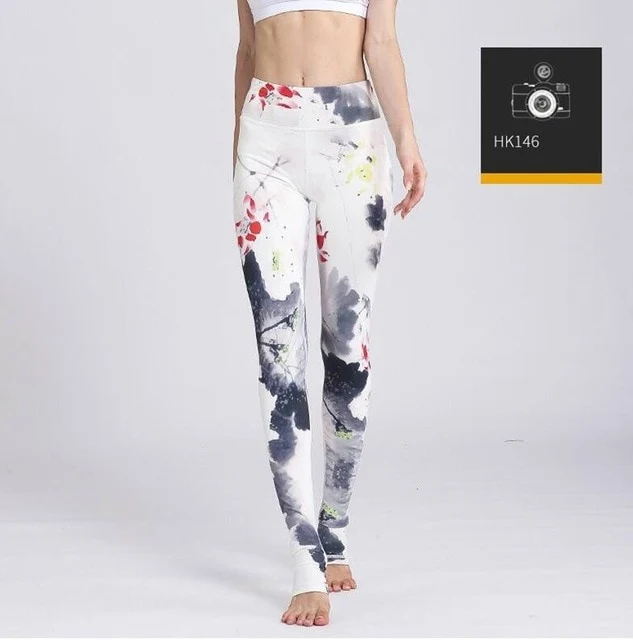 Printed Yogini Yoga Pants Women High Waist Yoga Leggings