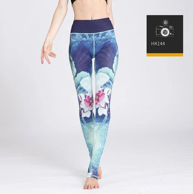 Printed Yogini Yoga Pants Women High Waist Yoga Leggings