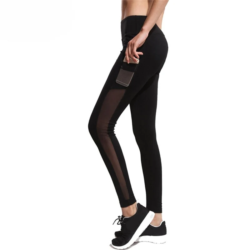Pockets Yoga Slim Mesh Ladies Leggings