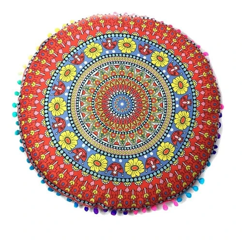 Homing Mandala Elephant Pattern Cushion Cover Yoga Bohemian Tassel Paisley Throw Cozy Pillow Cover Meditation Cushion Decorative