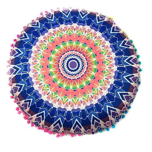 Homing Mandala Elephant Pattern Cushion Cover Yoga Bohemian Tassel Paisley Throw Cozy Pillow Cover Meditation Cushion Decorative