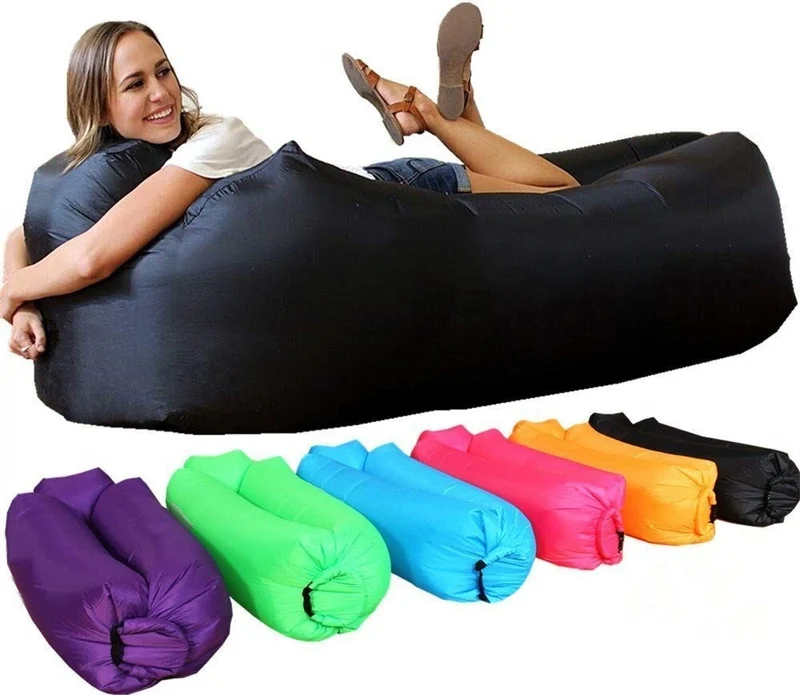 Light sleeping bag Waterproof Inflatable bag lazy sofa camping Sleeping bags air bed Adult Beach Lounge Chair Fast Folding